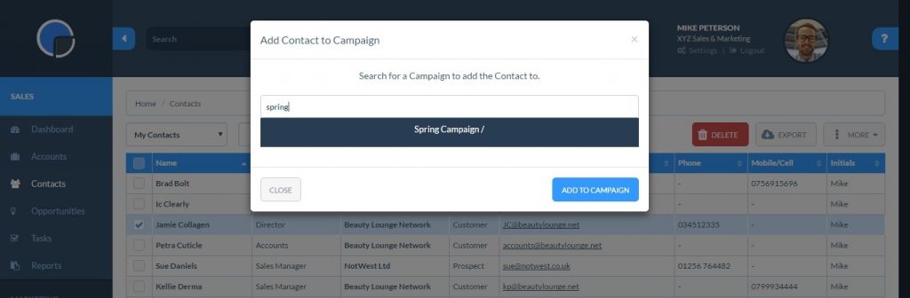 Add a Contact to a Campaign