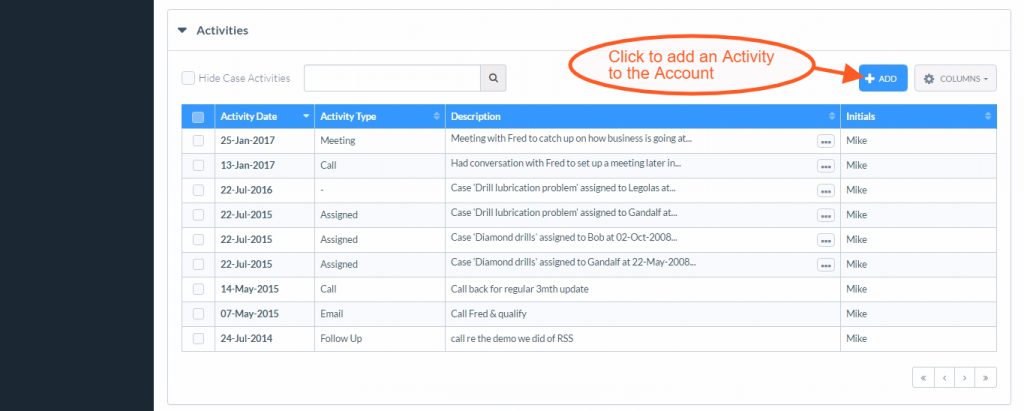 Adding Activities to your CRM